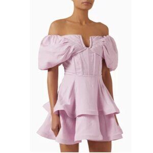 NWT Elliatt Kara Mini Dress Lilac Purple Women's Small Off Shoulder Sleeves